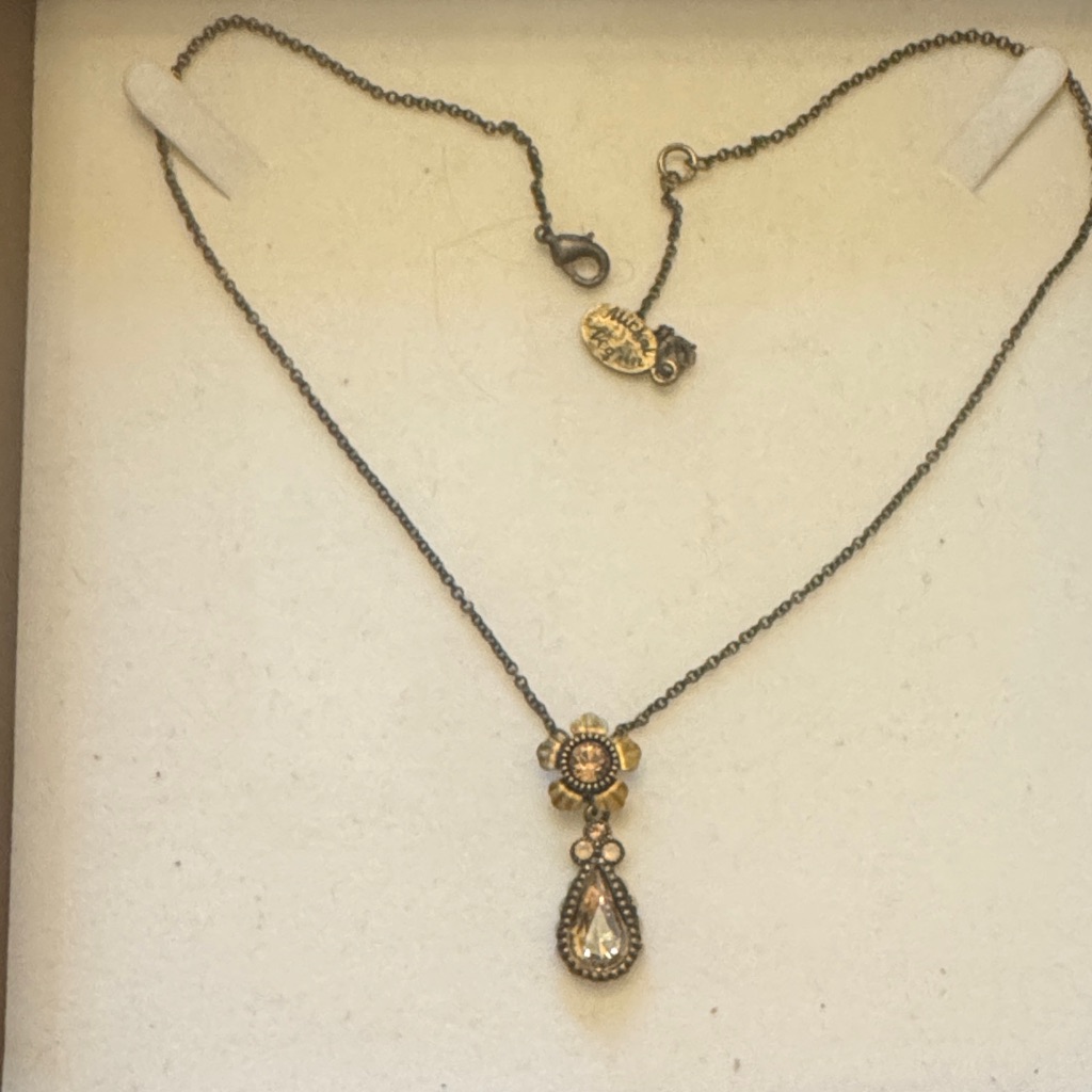 Michal Negrin Gold And Black Pendant Necklace